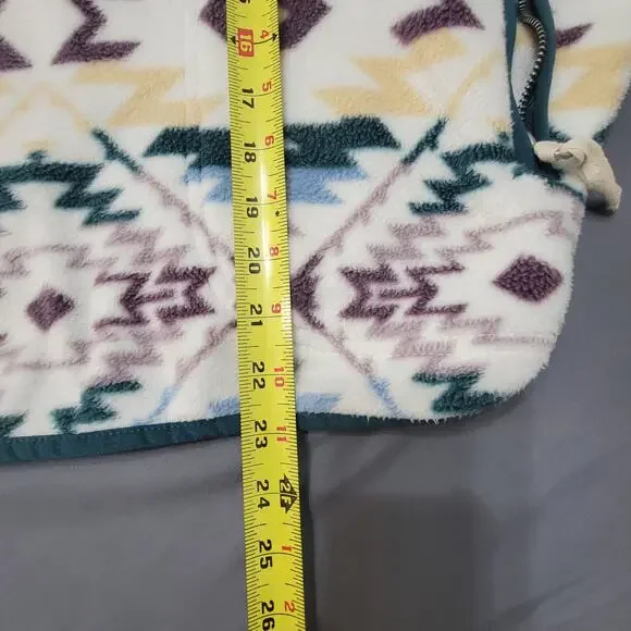 RSQ Fleece Pullover Jacket Aztec Southwestern Quarter Snap Mock Neck - Picture 5 of 10